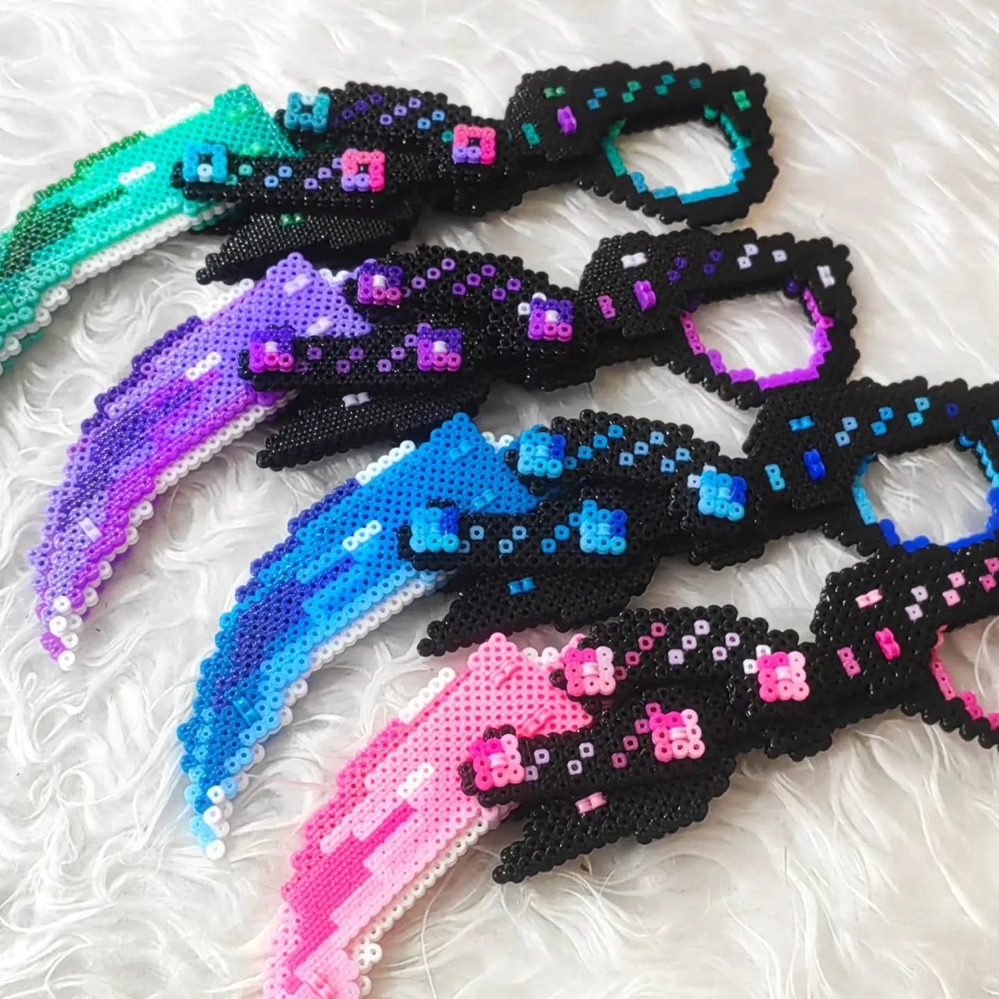 Custom Perler Bead Karambit - Handmade Fuse Bead Pixel Art Main image