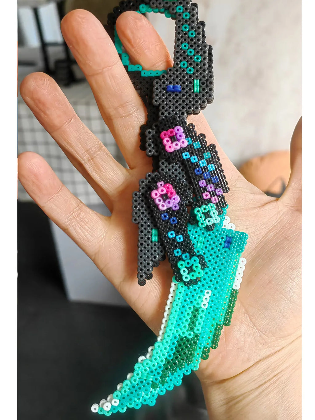Custom Perler Bead Karambit - Handmade Fuse Bead Pixel Art