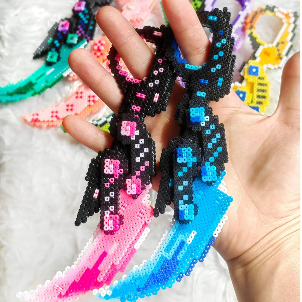 Custom Perler Bead Karambit - Handmade Fuse Bead Pixel Art